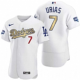 Dodgers 7 Julio Urias White Gold Nike 2020 World Series Champions Flexbase Jersey Dzhi,baseball caps,new era cap wholesale,wholesale hats